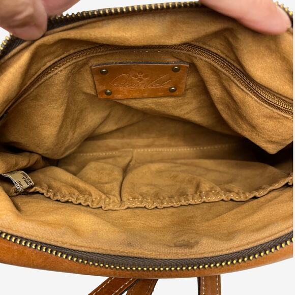 Patricia Nash Saddle Tan Leather Crossbody Bag Vintage Buckle Front Purse - Picture 10 of 16